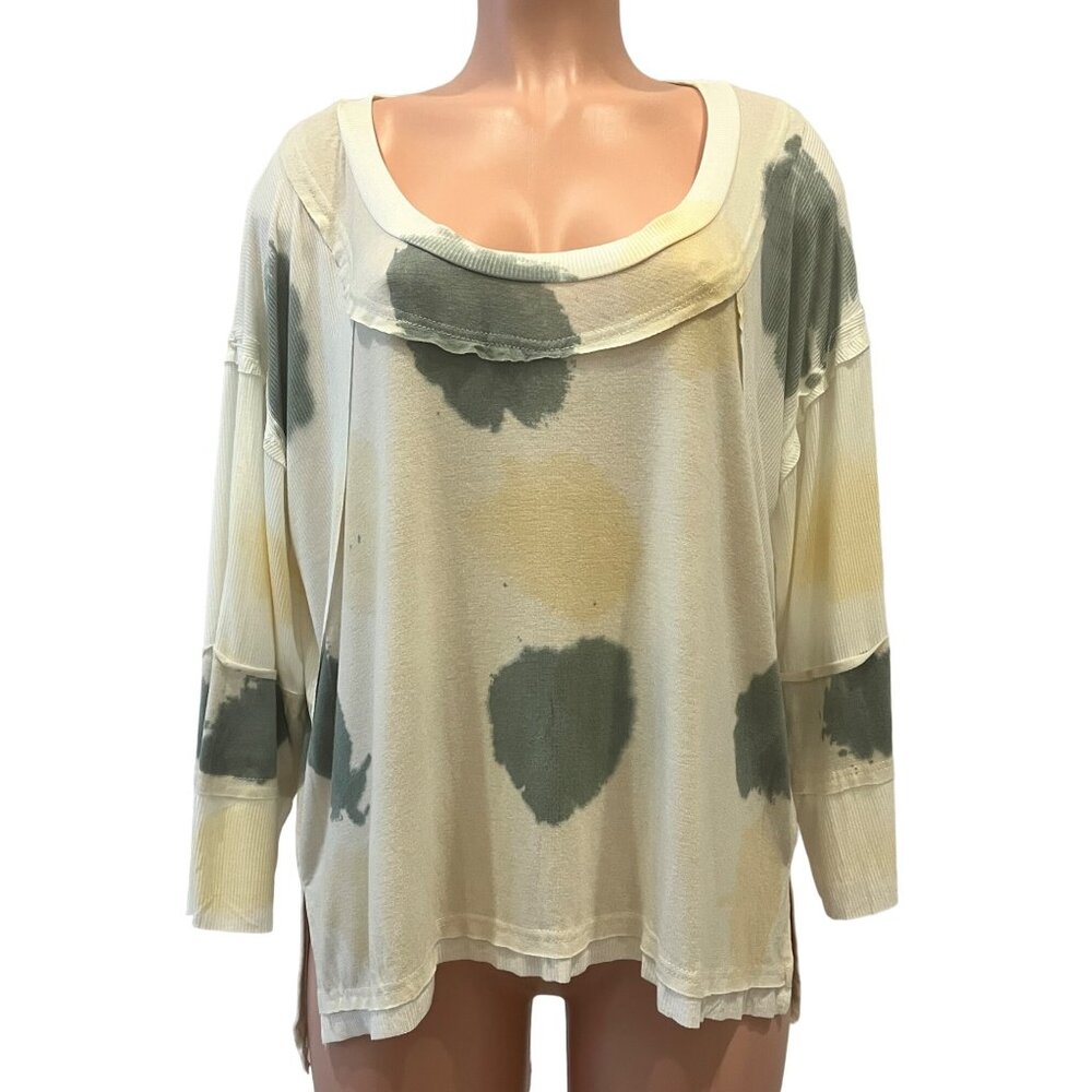 POL Clothing Spot Dye Tunic Cream Large